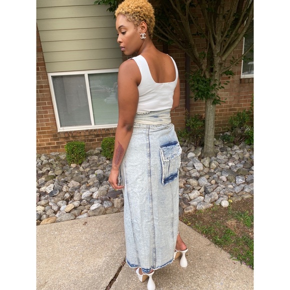 Denim Maxi Skirt - Picture 9 of 10